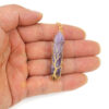 Wholesale Handmade Crystal Tree of Life Pendant Necklace Amethyst Hexagonal Column Fashion Jewelry Accessory