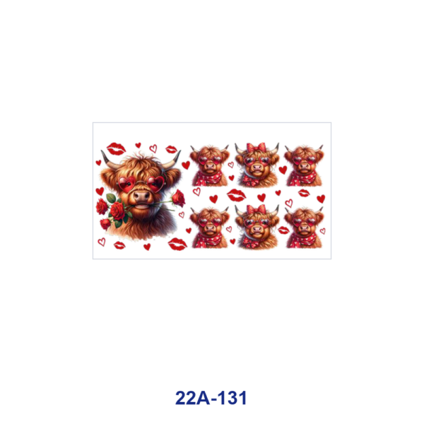 oly-e08438a5d0c35c9537323b4298efad23 Wholesale 5pcs Valentine Fluffy Farm Calf Heart Rose Butterfly Rainbow Romantic Mixed Print 16oz Cup UV DTF Wraps