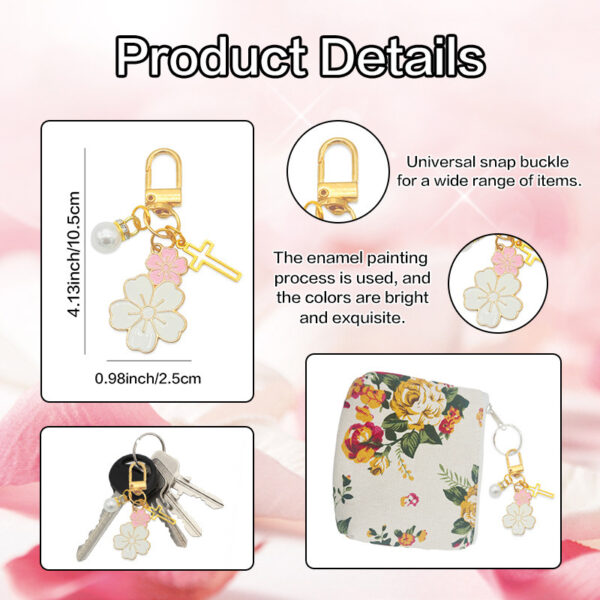 oly-e0972786eccf56622d92e8ff9d65cff3 Wholesale Double Sided Cherry Blossom Alloy Keychain Bag Charm Back to School Fashion Accessory Gift