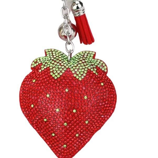 Wholesale Red Tassel Strawberry Bag Charm Korean Velvet Keychain Wedding Gift Boutique Resale