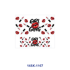 Wholesale 2/4/8pcs Retro Trendy Lips Bow Beauty Print Mini Cup Keychain Sticker