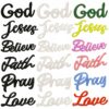 Wholesale Creative Cartoon Hollow Embroidered English Letter Patch Decorative Iron-On Applique for Clothing DIY Gift