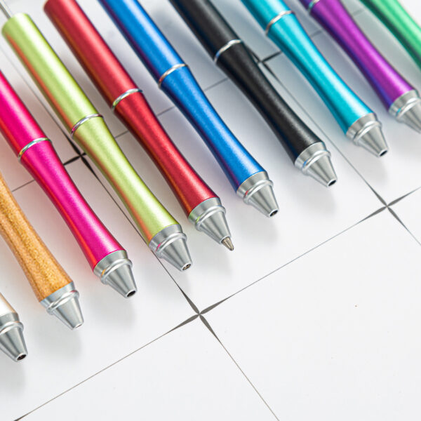 Wholesale Creative Metal Beaded Pen DIY Round Pen for Office Gift Boutique Resale