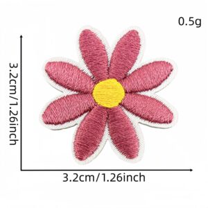Rose red medium-sized floral fabric patch #32