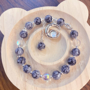 Black pattern moon cat eye bracelet (opp bag)