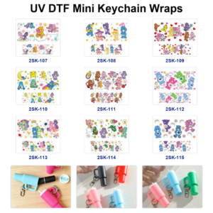 Wholesale 8pcs Cute Bear Mini Cup Keychain Sticker