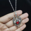Wholesale Gothic Hollow Castle Pendant Necklace Silver Zinc Alloy Punk Jewelry Accessory