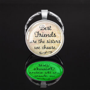 Wholesale Best Sisters Glow in the Dark Metal Keychain Trendy Decorative Key Ring Gift for Graduation Boutique Resale