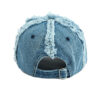 Wholesale Distressed Black Denim Baseball Cap Frayed Sun Hat Boutique