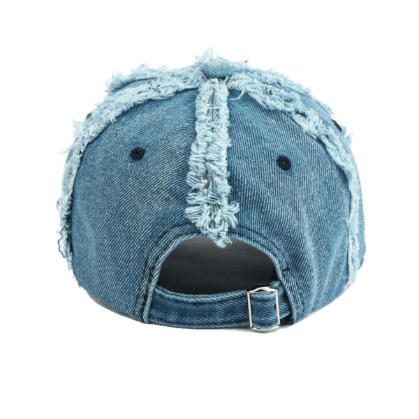 Wholesale Distressed Black Denim Baseball Cap Frayed Sun Hat Boutique