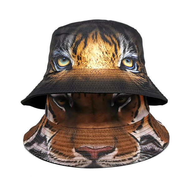 Wholesale Chic Tiger Print Reversible Fisherman Hat Summer Sunscreen Fashion Accessory for Resale