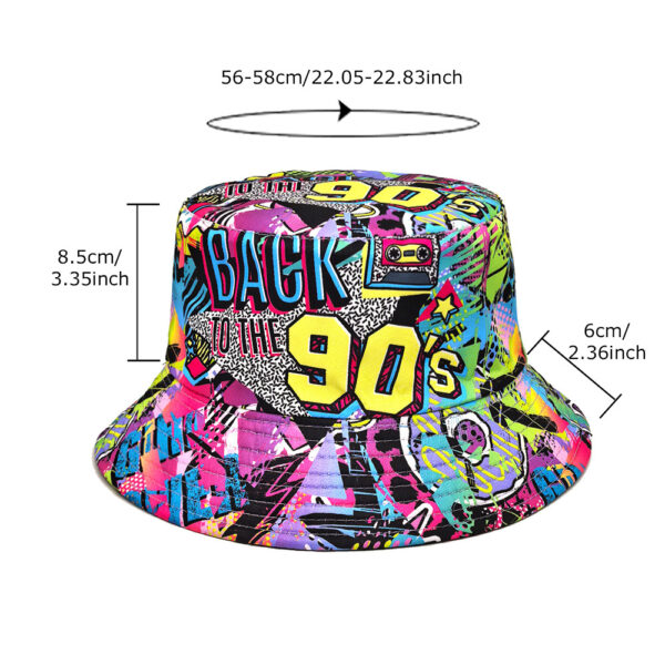 Wholesale Retro Cassette Tape Double Sided Bucket Hat for Outdoor Sun Protection