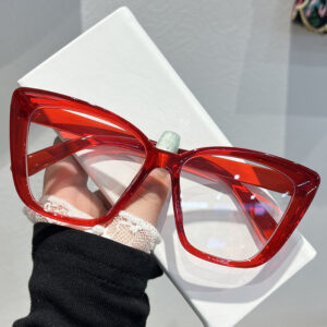 Red frame, white lens