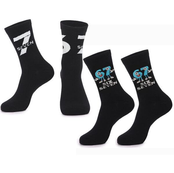 Wholesale Chinese Character Socks Unisex Mid Calf Polyester Cotton Fashion Accessory