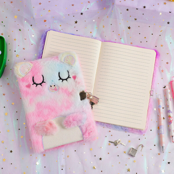 oly-e201b8299c19a8530347cfd7313c5e2f Wholesale Plush Lock Diary for Kids Cute A5 Journal Notebook Creative Gift for Boutique Resale
