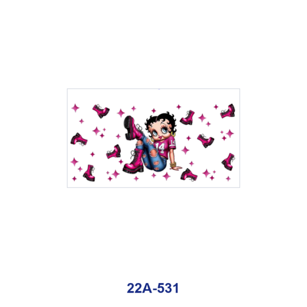 oly-e20ad5b14e2c4f0674b4763460dae327 Wholesale 5pcs Retro Trendy Cartoon Girl Heart Star Spider Web Boot Floral Mixed Decor Prints 16oz Cup UV DTF Wraps OLY Exclusive