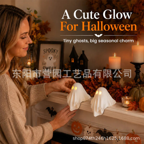 Wholesale Halloween Light- Ghost Resin Statue 8cm Gift for Wedding Party Boutique Ornament