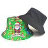 Wholesale Santa Claus Bucket Hat Digital Print Reindeer Bells Party Fashion Accessory