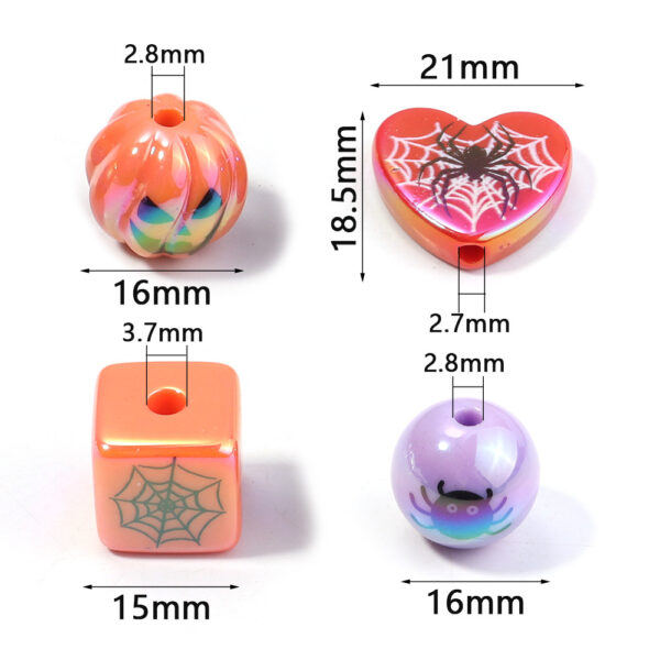 oly-e222df5632a2b90ebab208b0060340a0 Wholesale Halloween Pumpkin Spider Web Acrylic Beads Fashion DIY Jewelry Accessory for Resale