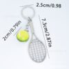 Wholesale Metal Luminous Tennis Racket Keychain Gift for Fans and Car Key Accessory