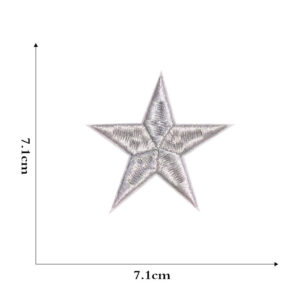 Silver five-pointed star large cloth stickers