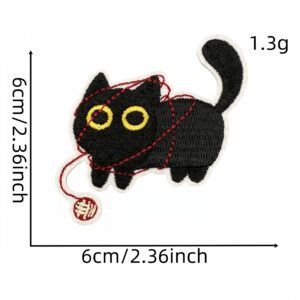 Black cat cloth patch 4#