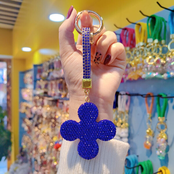 Wholesale Four Leaf Clover Crystal Bag Charm Keychain Wedding Gift Jewelry Accessory