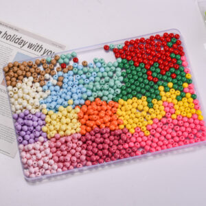 Wholesale Acrylic Beads 6mm Round Electroplated Mixed Color for DIY Jewelry Making Bag Charm Craft Supply