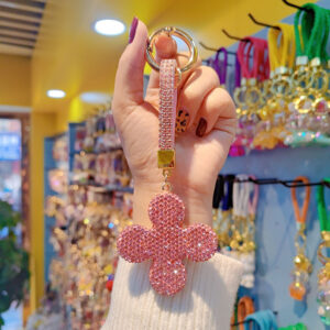 Full diamond four leaf clover-pink