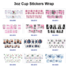 Wholesale 8pcs Nature Animal Inspirational Phrase Pattern 3oz Cup Stickers Wrap OLY Exclusive