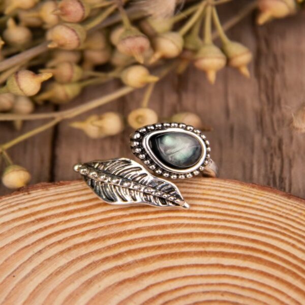 Wholesale Vintage Leaf Ring Adjustable Silver Alloy Ring Fashion Accessory Boutique Resale