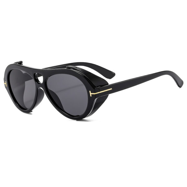 oly-e2c8e4d71e6fc2a3b3d0937806a28c0c Wholesale Trendy Double Beam Sunglasses UV400 Black Frame Grey Lens Sun Protection Unisex