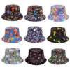Wholesale Colorful Mushroom Print Fisherman Hat Unisex Sun Hat Wide Brim Outdoor Summer Everyday Fashion Accessory Gift