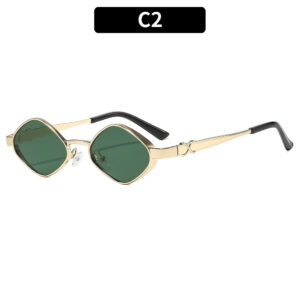 C2-Gold-framed dark green trim