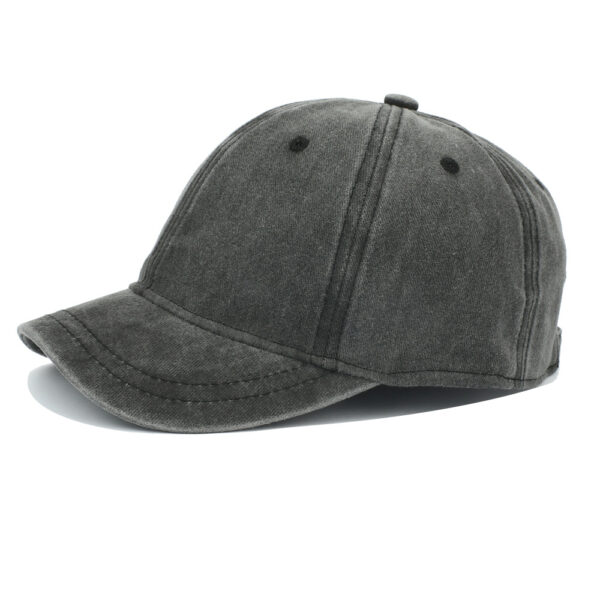 oly-e306b8b077ded4e964f744a97ab40206 Wholesale Retro Equestrian Style Short Brim Baseball Cap Washed Solid Black Boutique Resale