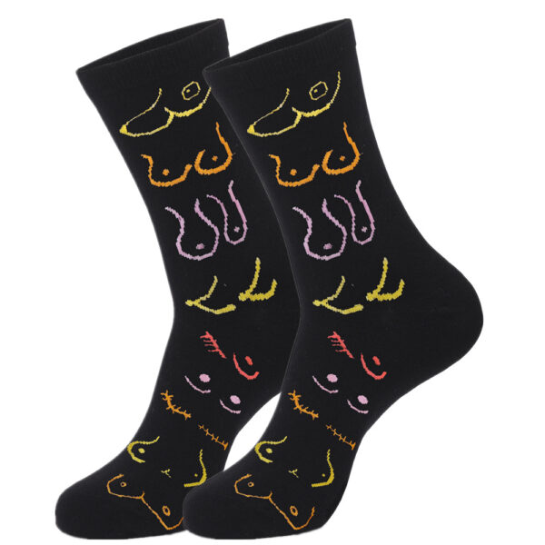 oly-e30b5d2fd509122700afa8b8fc1bec93 Wholesale Black Chest Print Casual Socks Fashion Accessory for Party Gift Boutique Resale