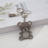 Wholesale Cute Rhinestone Bear Keychain Alloy Bag Charm for Wedding Gifts