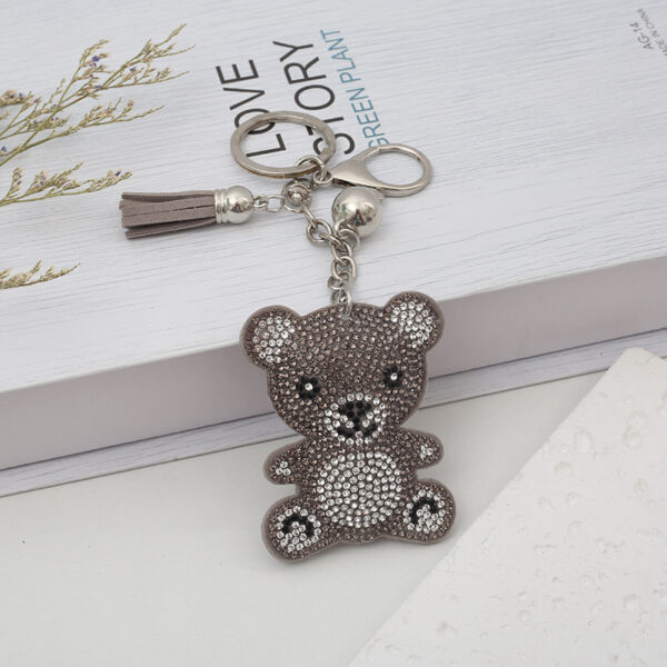 Wholesale Cute Rhinestone Bear Keychain Alloy Bag Charm for Wedding Gifts