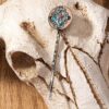 Wholesale Alloy Western Green Turquoise Cactus Print Hair Clip Fashion Hair Accessory for Everyday Styling Gift
