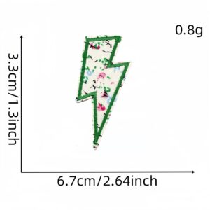 Lightning floral cloth sticker 5#Green