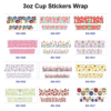 oly-e358666301c78eb069f4411adb6bd1a1 Wholesale 8pcs Cartoon Character Floral Print 3oz Cup Stickers Wrap OLY Exclusive