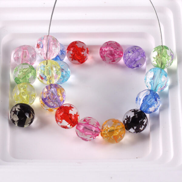 oly-e375f88f8649d521e0c477422d7d6380 Wholesale Pink Acrylic Star Beads 10mm DIY Jewelry Making Accessory for Resale