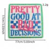 Wholesale Trendy Western Style Embroidered Patch Set with Checkerboard Flame Pattern for DIY Clothing Accessories