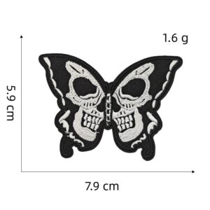 Skull butterfly cloth sticker 5#