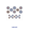 Wholesale 2/4/8pcs Vintage Round Geometric Boho Floral Print Mini Cup Keychain Sticker