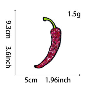 Hot melt adhesive backing * sequin embroidery * chili pepper