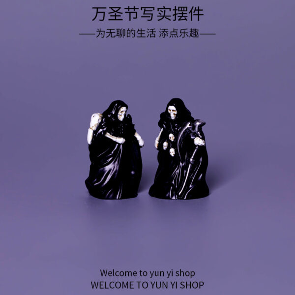 Wholesale Halloween Death Reaper Resin Figurine Decorative Accent for Car Desktop DIY Accessory Gift