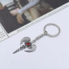 Wholesale Red Angel Wing Cross Keychain Pendant Zinc Alloy Car Key Accessory Boutique