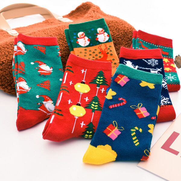 oly-e3b4357afaa9546e30022fe7982c31ea Wholesale Street Trendy Mid Calf Christmas Socks Cotton Solid Color Unisex Gift Casual