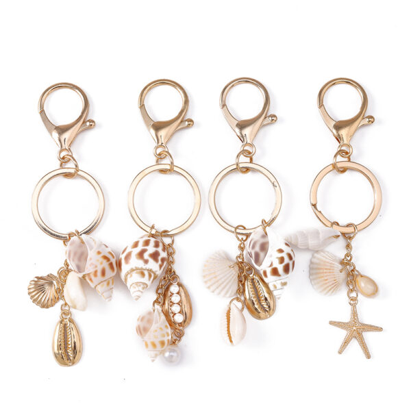 oly-e3dbdd492898e14def9dc281ff230638 Wholesale Chic Resin Shell and Starfish Keychain - Beachy Decorative Accessory for Bag or Keys, Perfect Gift